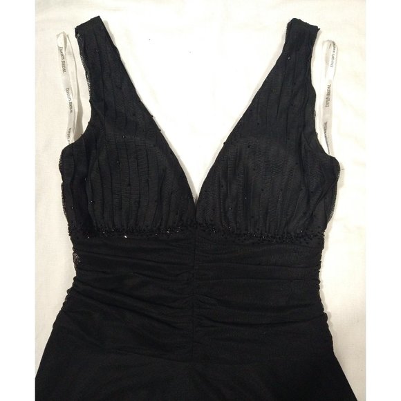 Davids Bridal Bridesmaid Formal Prom Dress Black Flare Stretch Womens Sz. 8 NWOT - Picture 8 of 11